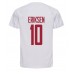 Günstige Dänemark Christian Eriksen #10 Auswärts Fussballtrikot WM 2022 Kurzarm